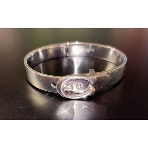 Coach Women's Signature C Buckle Bangle Bracelet - Picture 4 of 10
